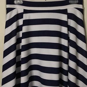 Striped midi skirt